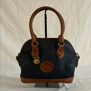 Dooney & Bourke Vintage Norfolk AWL Navy Blue Dome Satchel
